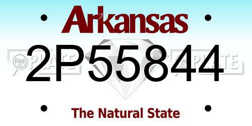 2P55844 Arkansas License Plate