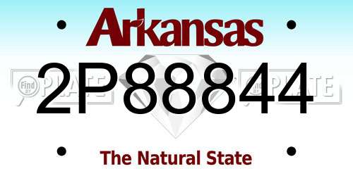 2P88844 Arkansas License Plate