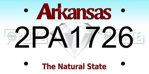 2PA1726 Arkansas License Plate