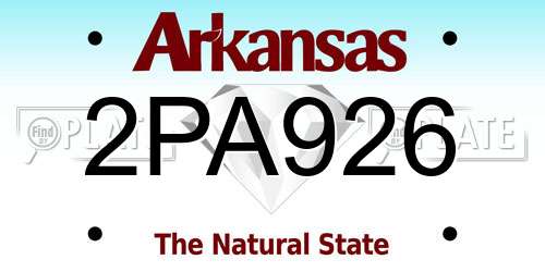 2PA926 Arkansas License Plate