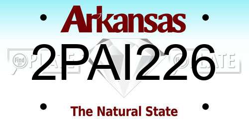 2PAI226 Arkansas License Plate