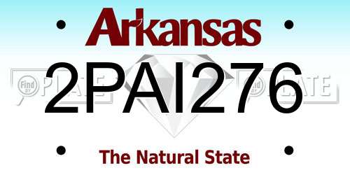 2PAI276 Arkansas License Plate
