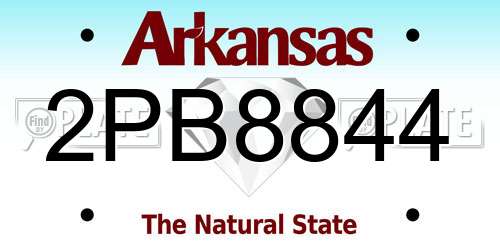 2PB8844 Arkansas License Plate