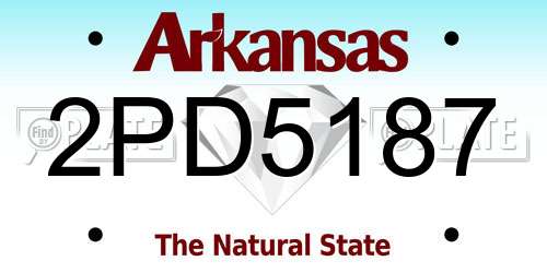 2PD5187 Arkansas License Plate