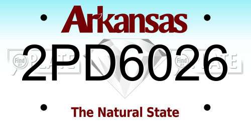 2PD6026 Arkansas License Plate