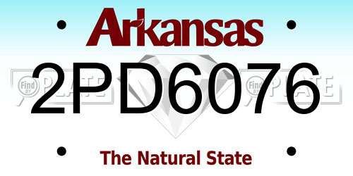 2PD6076 Arkansas License Plate