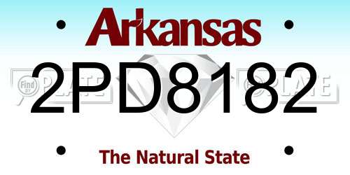 2PD8182 Arkansas License Plate