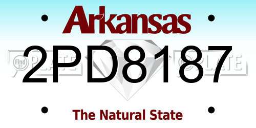 2PD8187 Arkansas License Plate