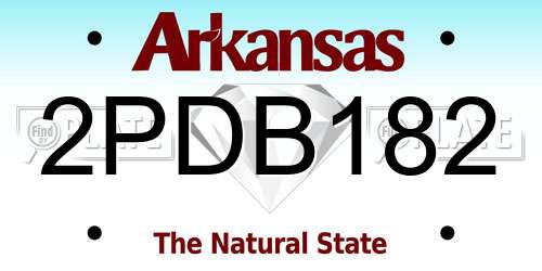 2PDB182 Arkansas License Plate