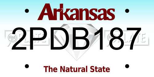 2PDB187 Arkansas License Plate