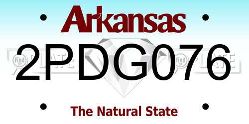 2PDG076 Arkansas License Plate