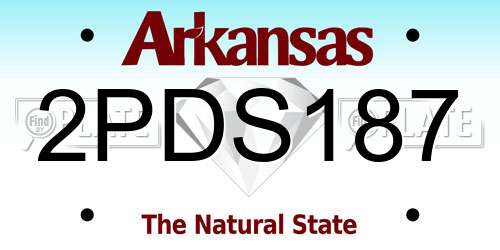 2PDS187 Arkansas License Plate