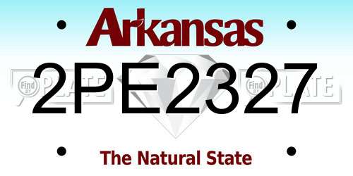 2PE2327 Arkansas License Plate