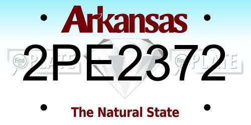 2PE2372 Arkansas License Plate