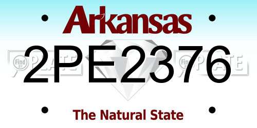2PE2376 Arkansas License Plate
