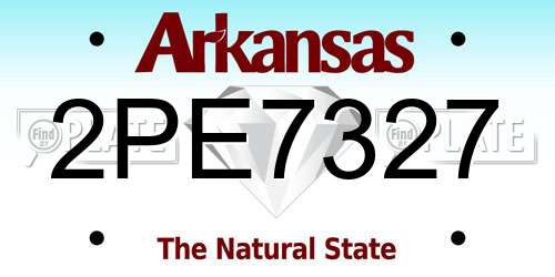 2PE7327 Arkansas License Plate