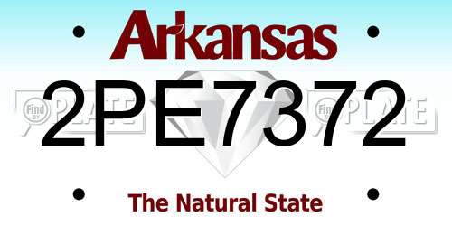 2PE7372 Arkansas License Plate