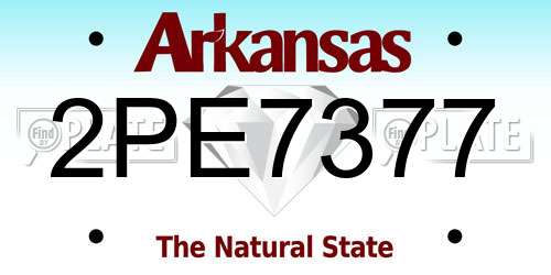 2PE7377 Arkansas License Plate