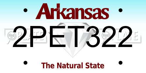 2PET322 Arkansas License Plate