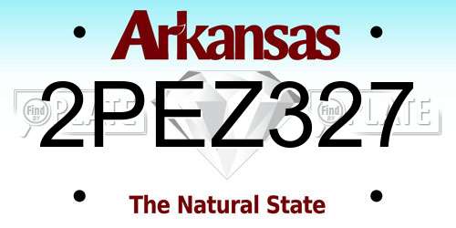 2PEZ327 Arkansas License Plate