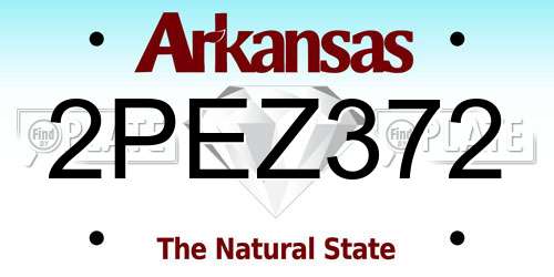 2PEZ372 Arkansas License Plate