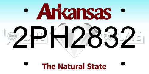 2PH2832 Arkansas License Plate