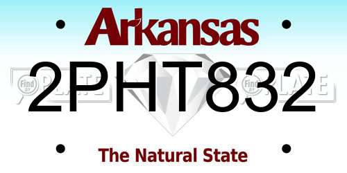 2PHT832 Arkansas License Plate