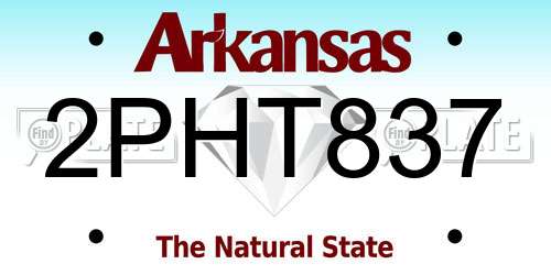 2PHT837 Arkansas License Plate