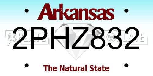 2PHZ832 Arkansas License Plate