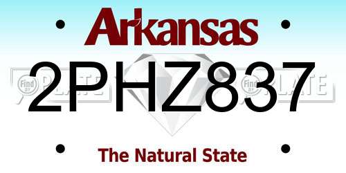 2PHZ837 Arkansas License Plate