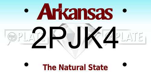 2PJK4 Arkansas License Plate