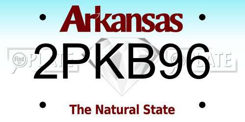2PKB96 Arkansas License Plate