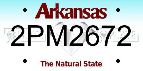 2PM2672 Arkansas License Plate