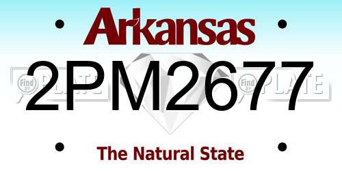 2PM2677 Arkansas License Plate