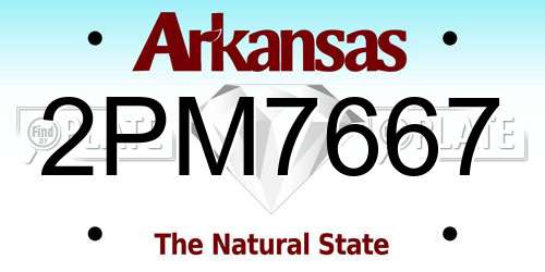 2PM7667 Arkansas License Plate