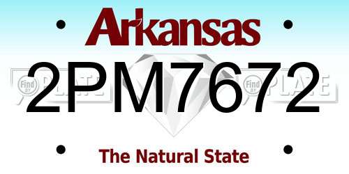 2PM7672 Arkansas License Plate