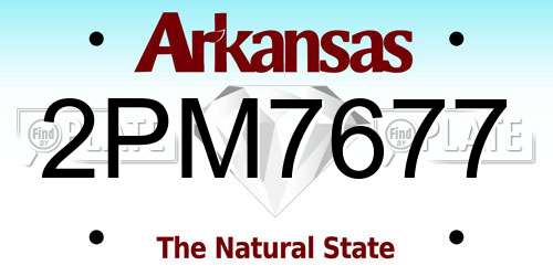 2PM7677 Arkansas License Plate