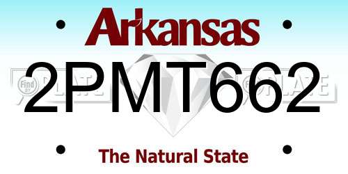 2PMT662 Arkansas License Plate