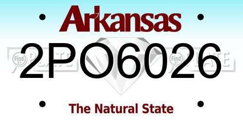 2PO6026 Arkansas License Plate