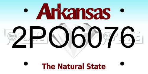 2PO6076 Arkansas License Plate
