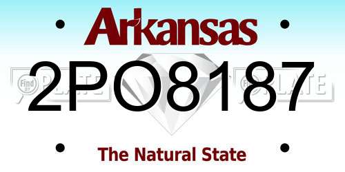 2PO8187 Arkansas License Plate