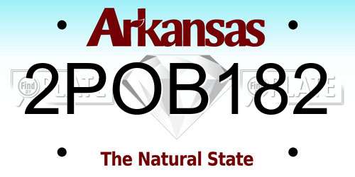 2POB182 Arkansas License Plate