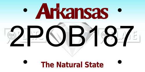 2POB187 Arkansas License Plate