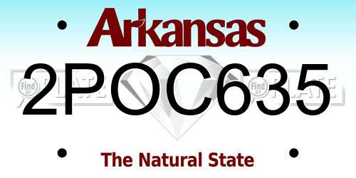 2POC635 Arkansas License Plate