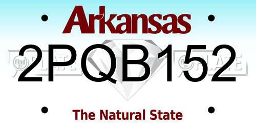 2PQB152 Arkansas License Plate