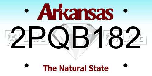 2PQB182 Arkansas License Plate