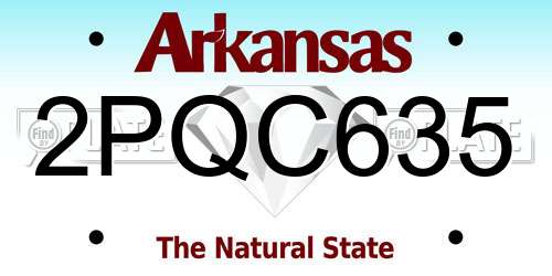 2PQC635 Arkansas License Plate