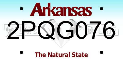 2PQG076 Arkansas License Plate