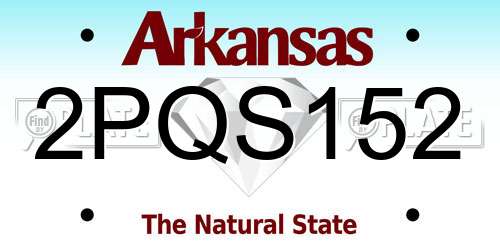 2PQS152 Arkansas License Plate