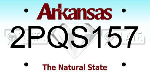 2PQS157 Arkansas License Plate
